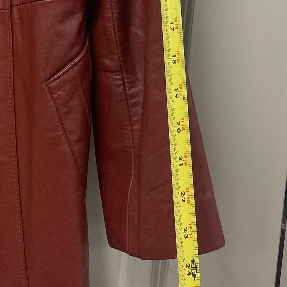 Vintage Leather Jacket With Belt - image 5